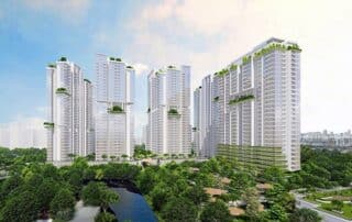 Phối cảnh dự án phức hợp của Capitaland tại TP.HCM, dự kiến có hơn 1.100 căn hộ và shophouse cao cấp.
