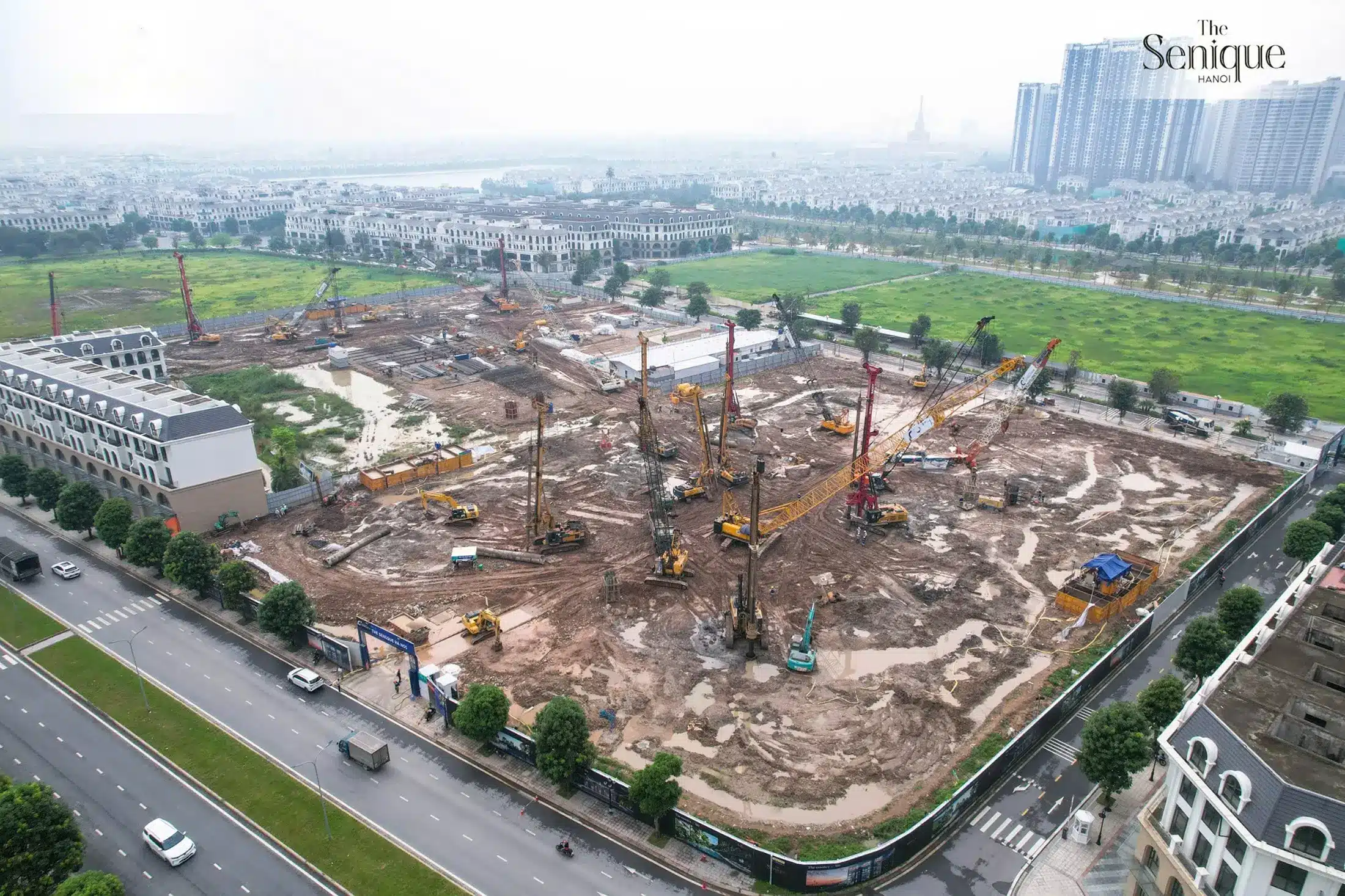 Tiến độ xây dựng dự án The Senique Hanoi vào tháng 10 năm 2024