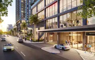 Phối cảnh mặt tiền Sun Costa Residences Đà Nẵng – Khu căn hộ cao cấp trung tâm thành phố.